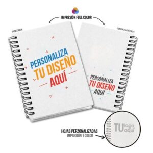 Libreta Personalizada Media Carta o Cuarto de Carta 80 y 100 Hojas
