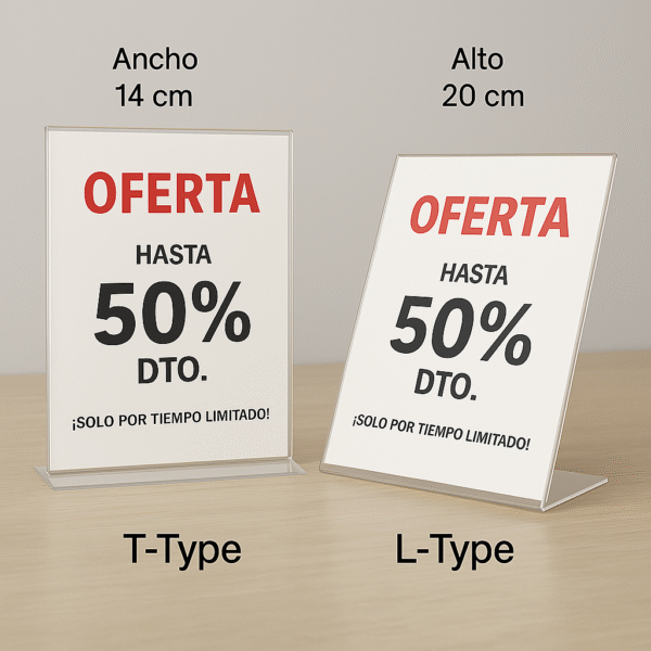 Hablador en Acrílico Tipo: T o L - Media Carta - Image 2